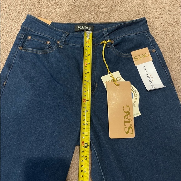 STAG Dark Blue Tall Straight Cut Denim Jeans - Picture 4 of 8